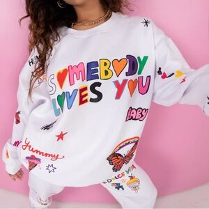 NWOT The Mayfair Group @iscreamcolour Somebody Loves You Crewneck | Multi-Color